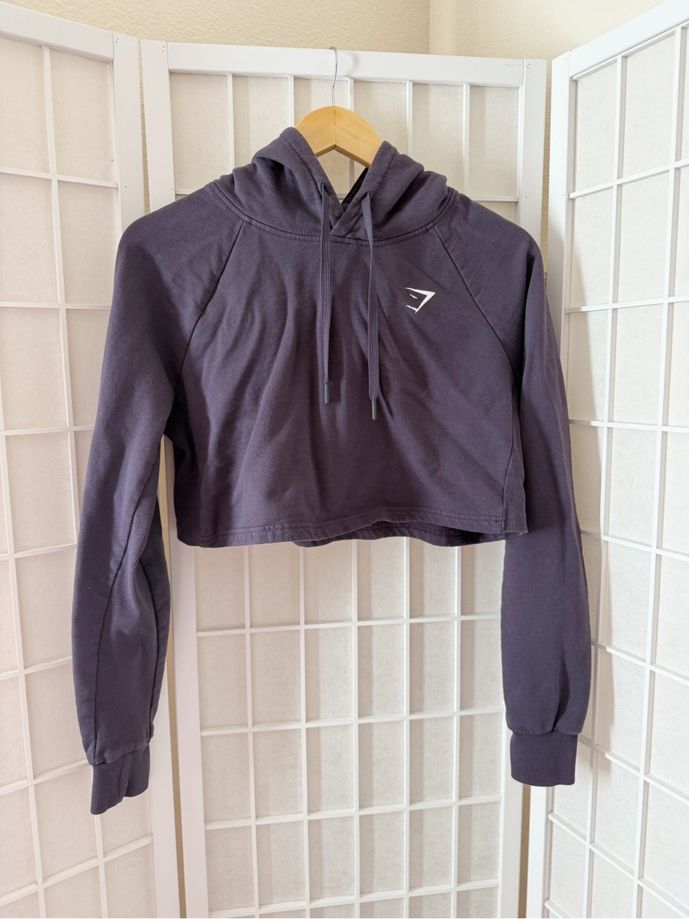 Gymshark Dark Purple Cropped Hoodie Small